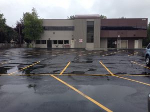 completed parking lot pavement project in Anchorage, Alaska